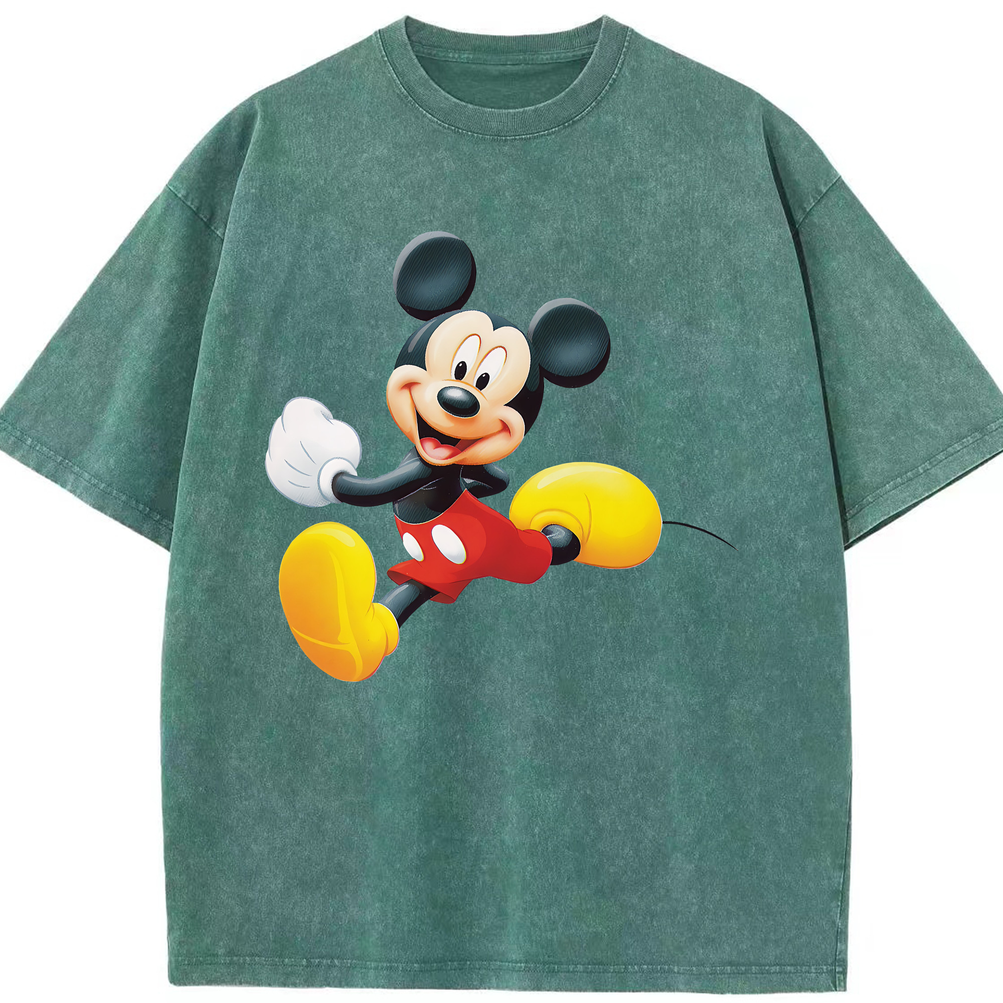 （画像用） ミッキーマウス Mickey Mouse 綿100% ヴィンテージ風 半袖Tシャツ（フロントプリント）